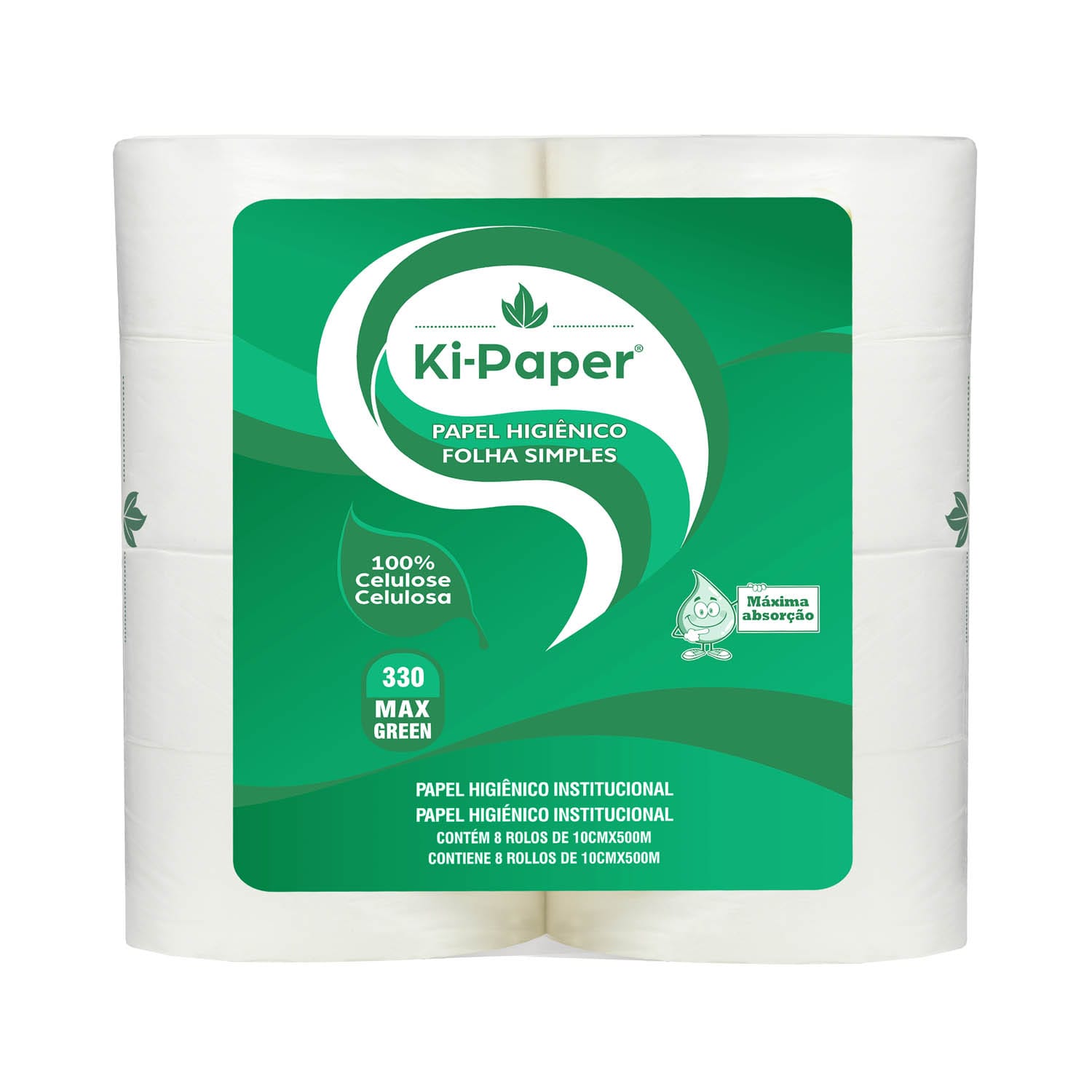 PAPEL HIGIÊNICO MAX GREEN - 100% Celulose - 10cm x 500m - 18g
