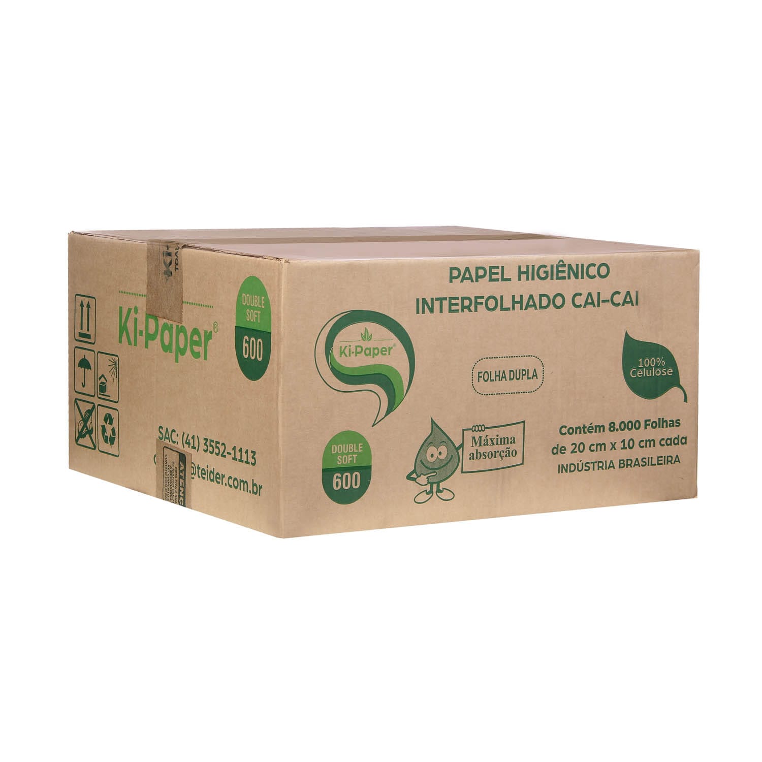 PAPEL HIGIÊNICO CAI-CAI - 100% Celulose - 20cm x 10cm - 14 + 14g - Imagem 2