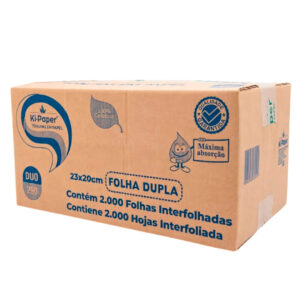 CAIXA DE PAPEL INTERFOLHA DUO 290 – 100% Celulose – 23cm x 20cm – 17g + 17g